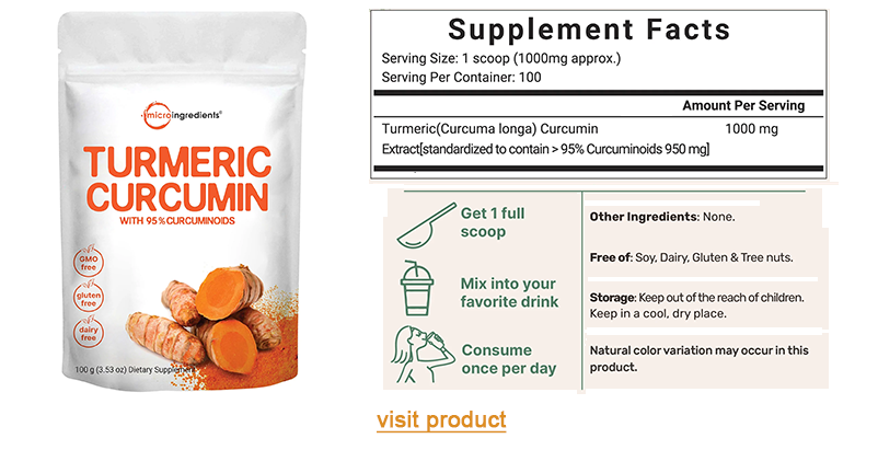 microingredients turmeric curcumin supplement label